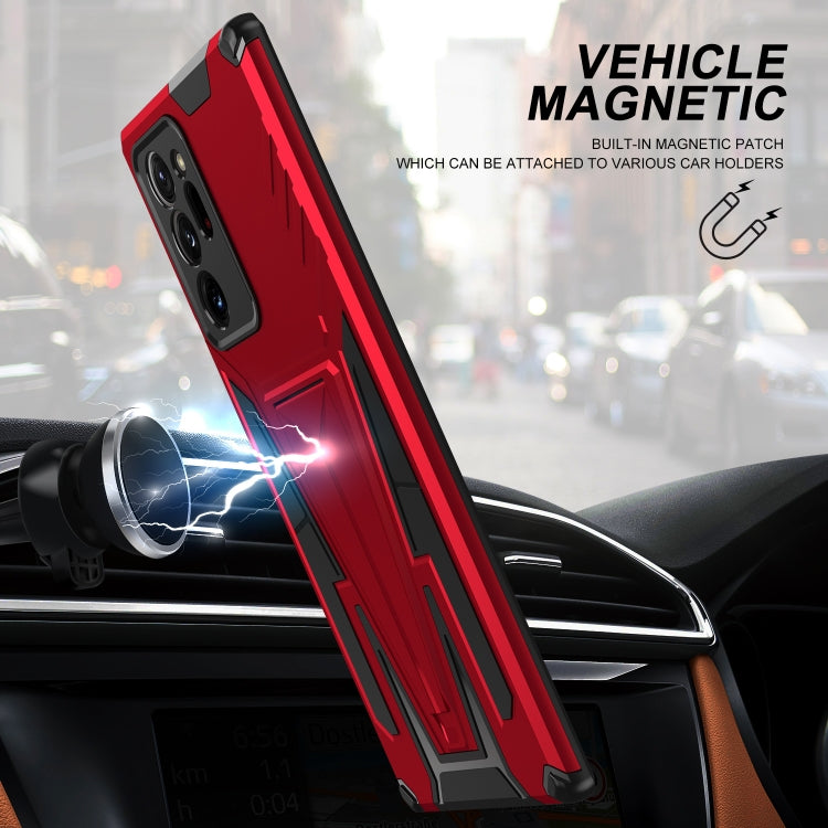 For Samsung Galaxy Note20 Ultra Super V Armor PC + TPU Shockproof Case with Invisible Holder