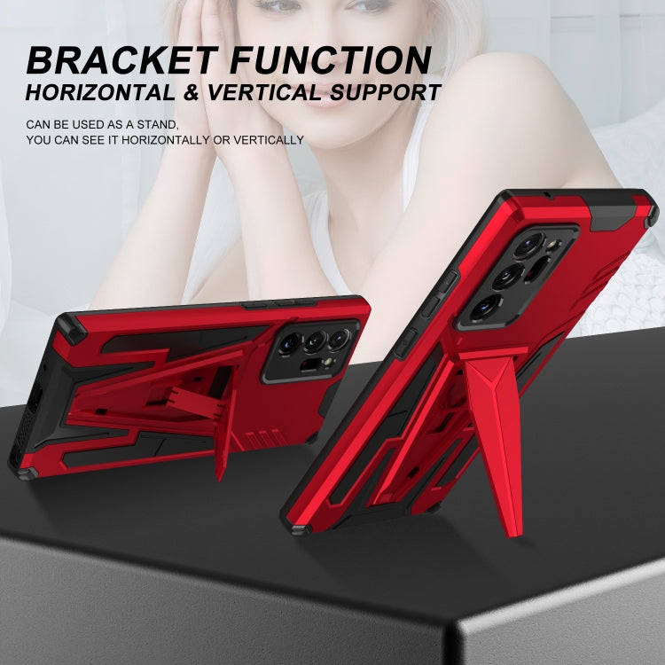 For Samsung Galaxy Note20 Ultra Super V Armor PC + TPU Shockproof Case with Invisible Holder