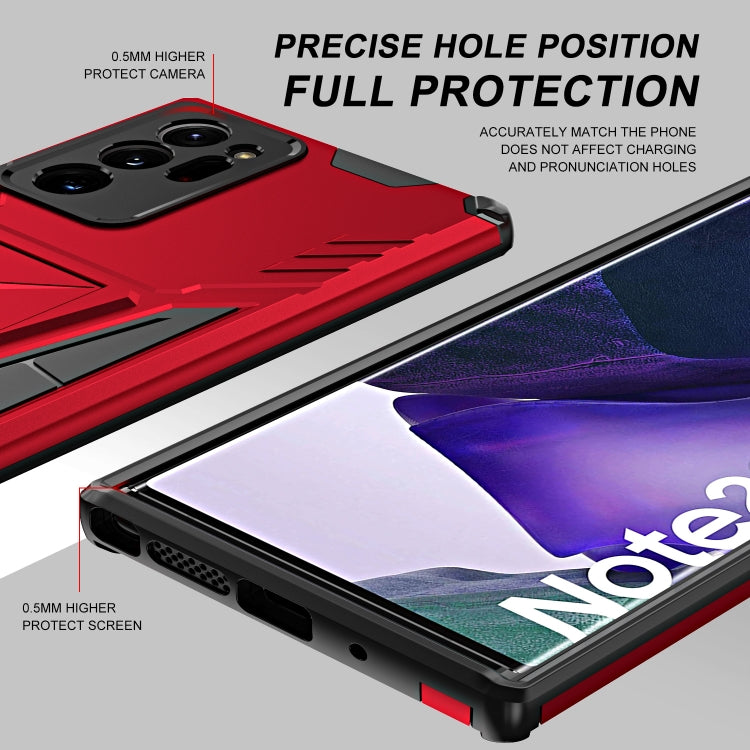 For Samsung Galaxy Note20 Ultra Super V Armor PC + TPU Shockproof Case with Invisible Holder