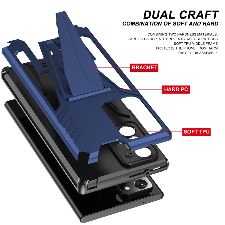 For Samsung Galaxy Note20 Ultra Super V Armor PC + TPU Shockproof Case with Invisible Holder