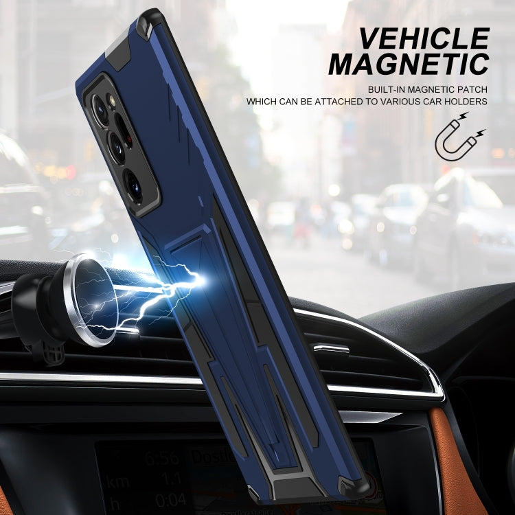 For Samsung Galaxy Note20 Ultra Super V Armor PC + TPU Shockproof Case with Invisible Holder
