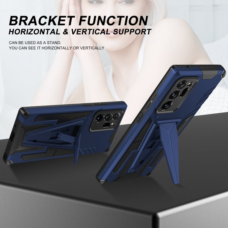 For Samsung Galaxy Note20 Ultra Super V Armor PC + TPU Shockproof Case with Invisible Holder