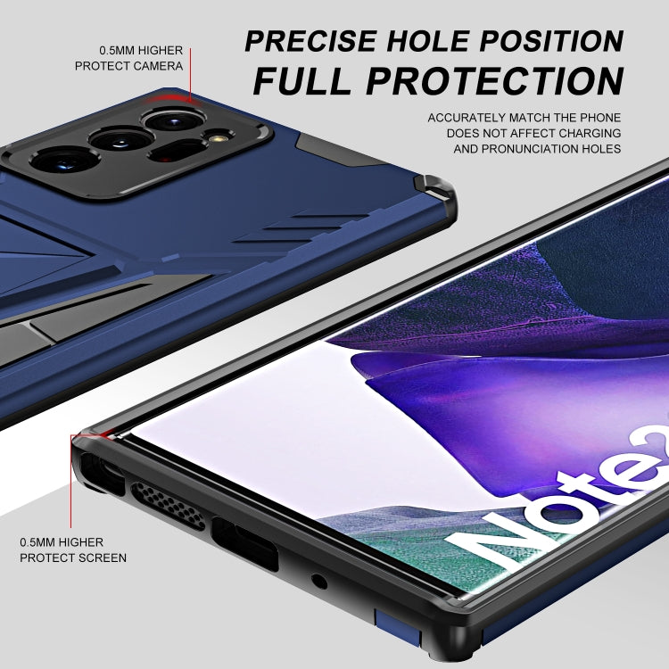 For Samsung Galaxy Note20 Ultra Super V Armor PC + TPU Shockproof Case with Invisible Holder