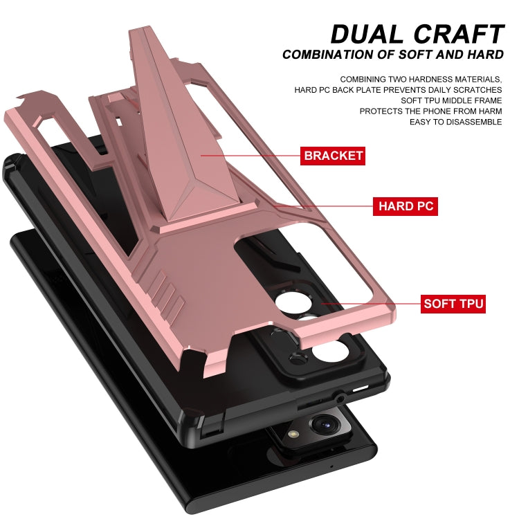 For Samsung Galaxy Note20 Ultra Super V Armor PC + TPU Shockproof Case with Invisible Holder