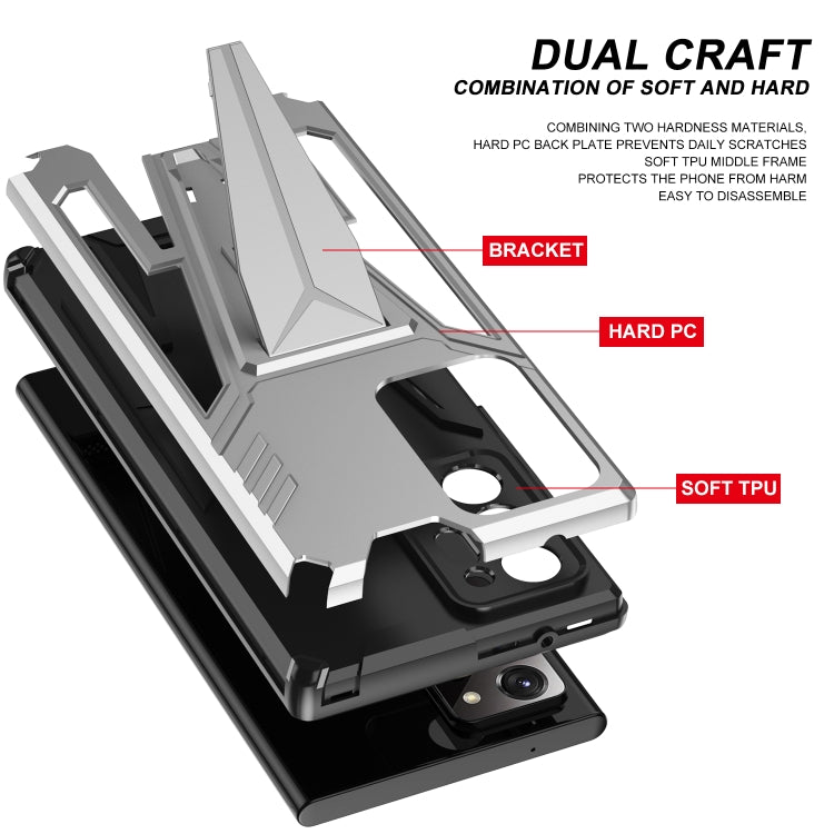 For Samsung Galaxy Note20 Ultra Super V Armor PC + TPU Shockproof Case with Invisible Holder