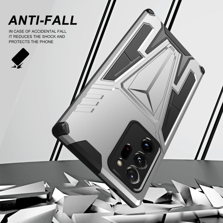 For Samsung Galaxy Note20 Ultra Super V Armor PC + TPU Shockproof Case with Invisible Holder