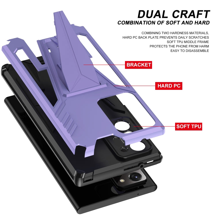 For Samsung Galaxy Note20 Ultra Super V Armor PC + TPU Shockproof Case with Invisible Holder