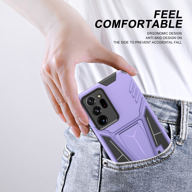 For Samsung Galaxy Note20 Ultra Super V Armor PC + TPU Shockproof Case with Invisible Holder