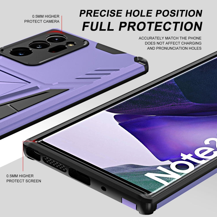 For Samsung Galaxy Note20 Ultra Super V Armor PC + TPU Shockproof Case with Invisible Holder