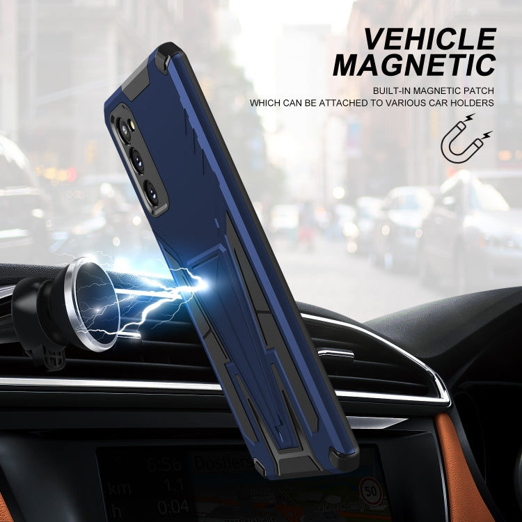 For Samsung Galaxy S20 Super V Armor PC + TPU Shockproof Case with Invisible Holder