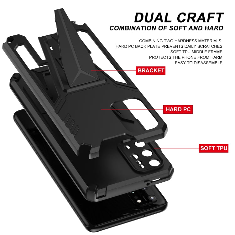 For Samsung Galaxy S20+ Super V Armor PC + TPU Shockproof Case with Invisible Holder