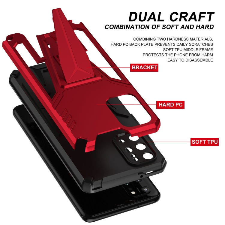 For Samsung Galaxy S20+ Super V Armor PC + TPU Shockproof Case with Invisible Holder