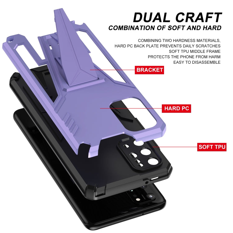 For Samsung Galaxy S20+ Super V Armor PC + TPU Shockproof Case with Invisible Holder