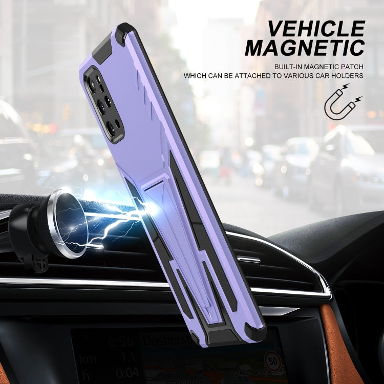 For Samsung Galaxy S20+ Super V Armor PC + TPU Shockproof Case with Invisible Holder