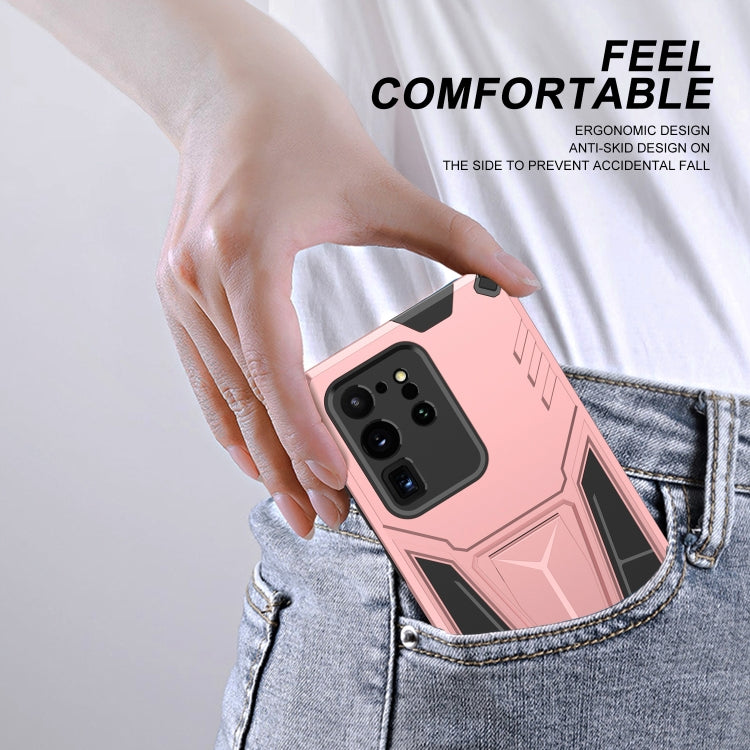For Samsung Galaxy S20 Ultra Super V Armor PC + TPU Shockproof Case with Invisible Holder