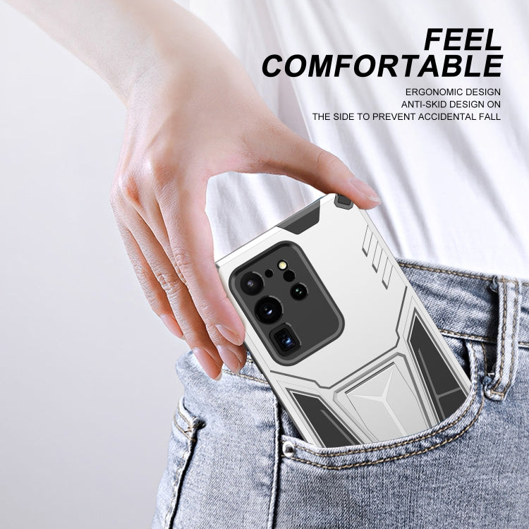 For Samsung Galaxy S20 Ultra Super V Armor PC + TPU Shockproof Case with Invisible Holder