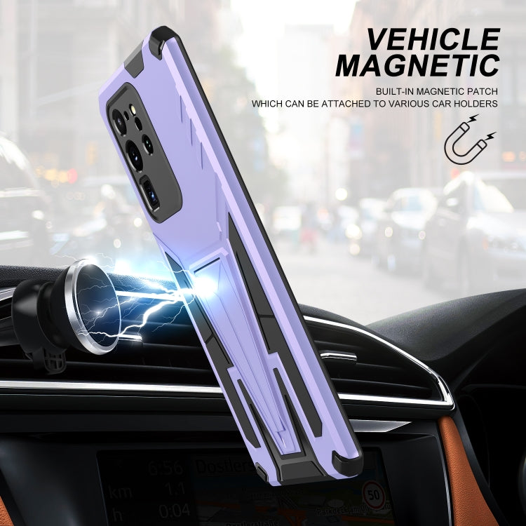 For Samsung Galaxy S20 Ultra Super V Armor PC + TPU Shockproof Case with Invisible Holder