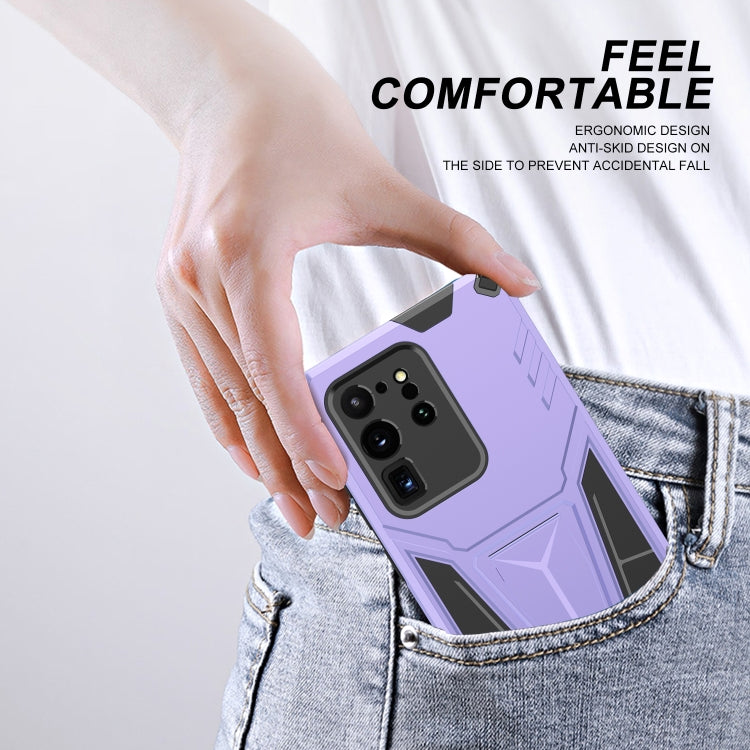 For Samsung Galaxy S20 Ultra Super V Armor PC + TPU Shockproof Case with Invisible Holder