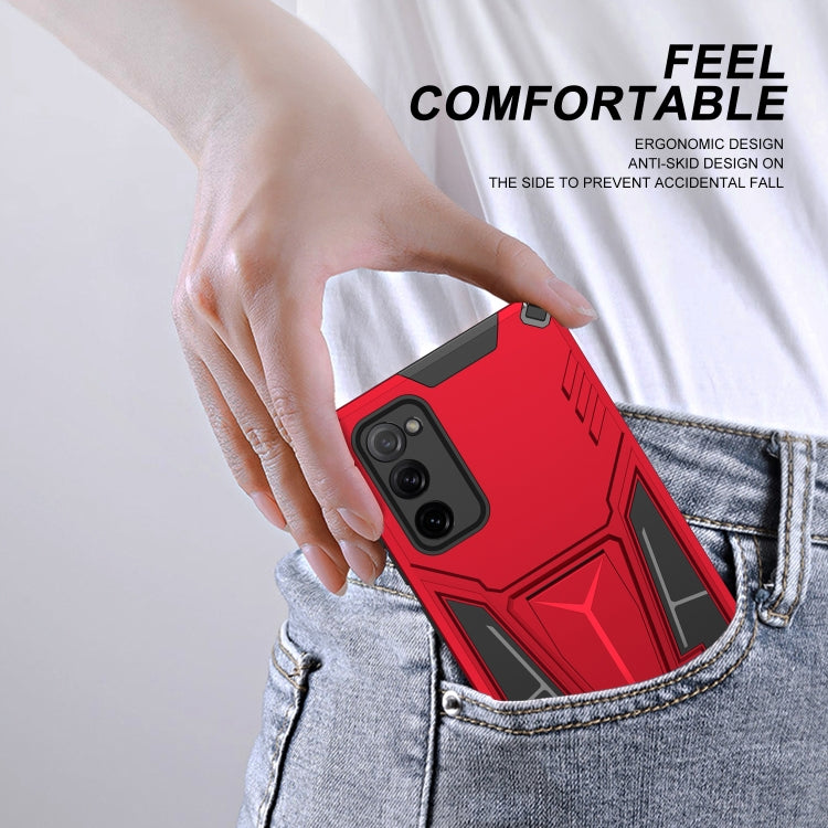 For Samsung Galaxy S20 FE Super V Armor PC + TPU Shockproof Case with Invisible Holder