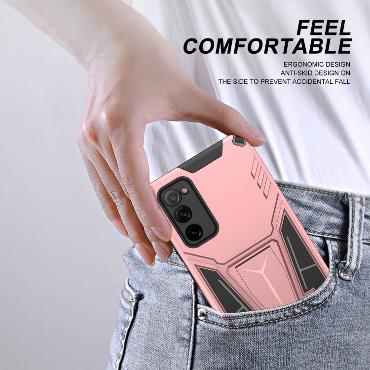 For Samsung Galaxy S20 FE Super V Armor PC + TPU Shockproof Case with Invisible Holder
