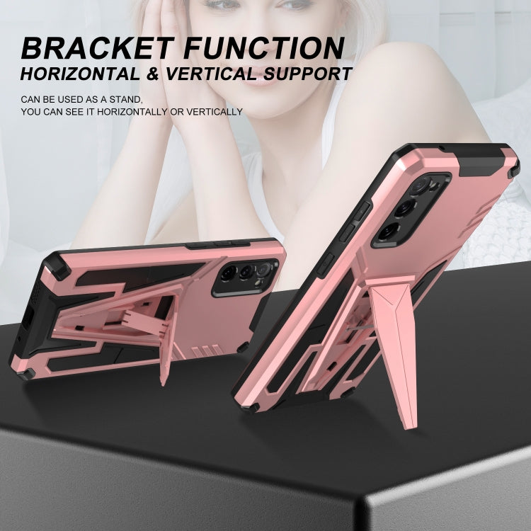 For Samsung Galaxy S20 FE Super V Armor PC + TPU Shockproof Case with Invisible Holder