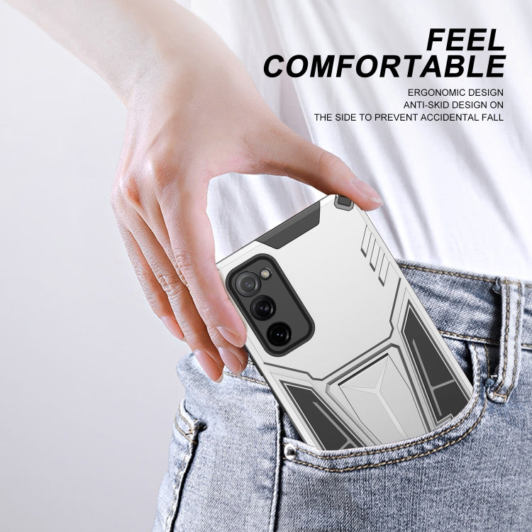 For Samsung Galaxy S20 FE Super V Armor PC + TPU Shockproof Case with Invisible Holder