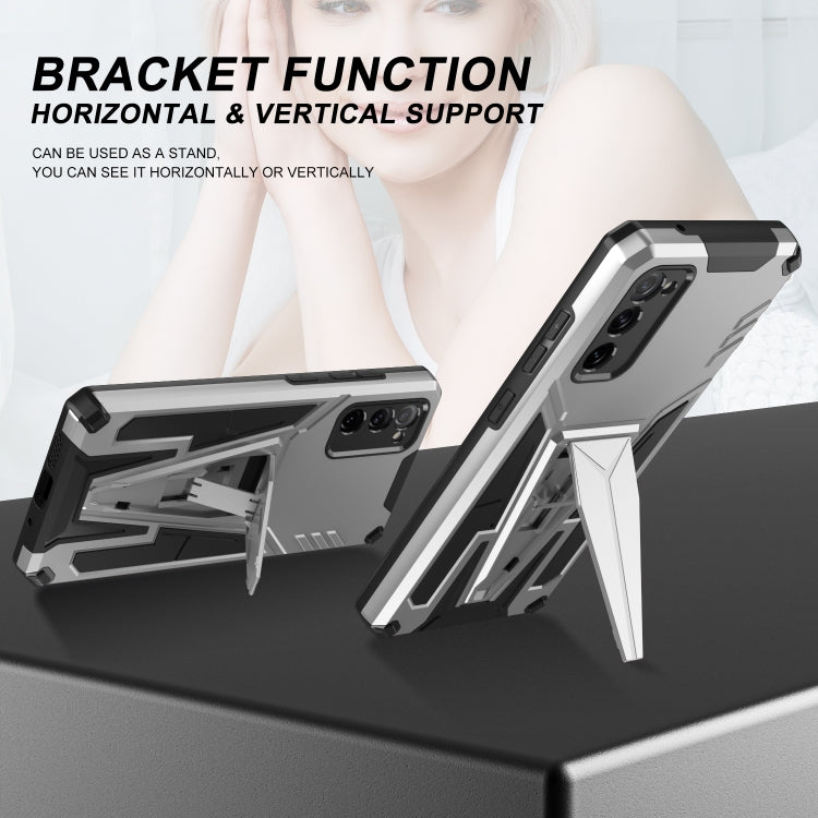 For Samsung Galaxy S20 FE Super V Armor PC + TPU Shockproof Case with Invisible Holder