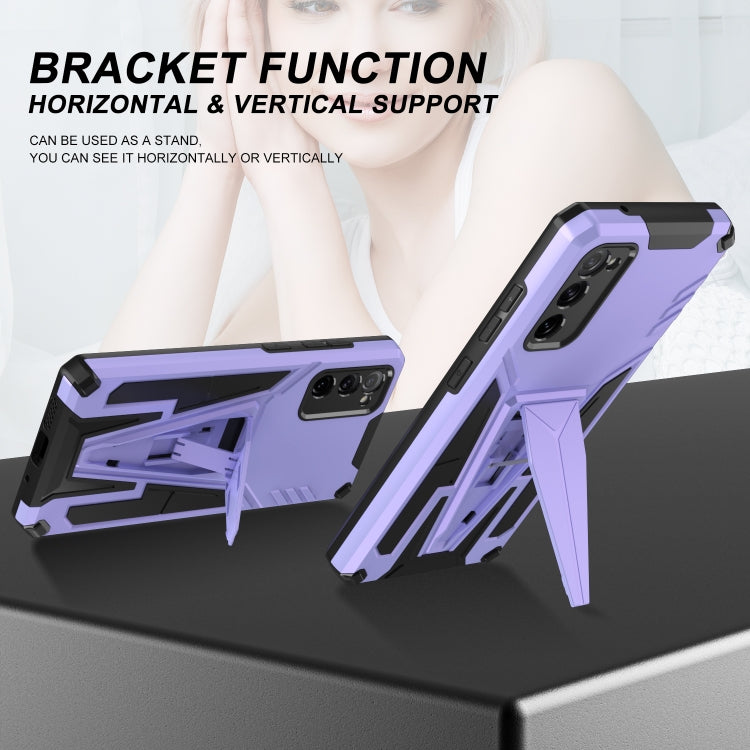 For Samsung Galaxy S20 FE Super V Armor PC + TPU Shockproof Case with Invisible Holder