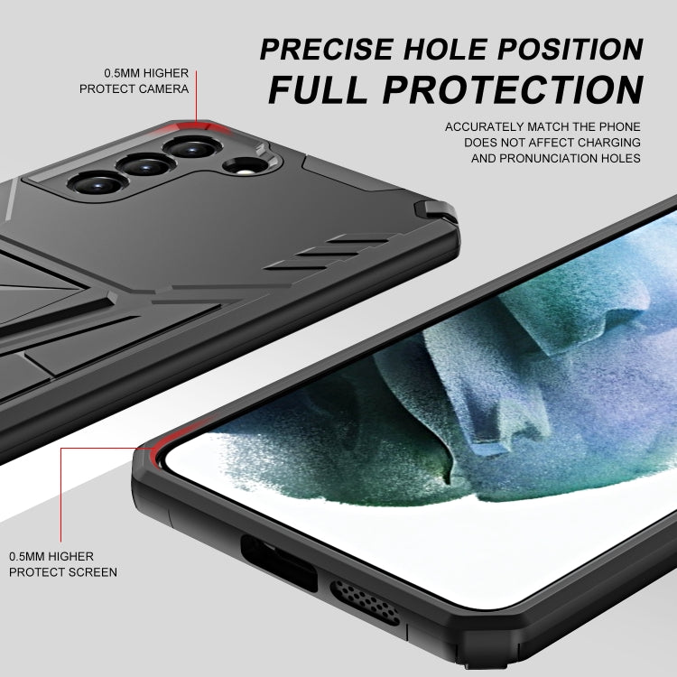 For Samsung Galaxy S21+ 5G Super V Armor PC + TPU Shockproof Case with Invisible Holder