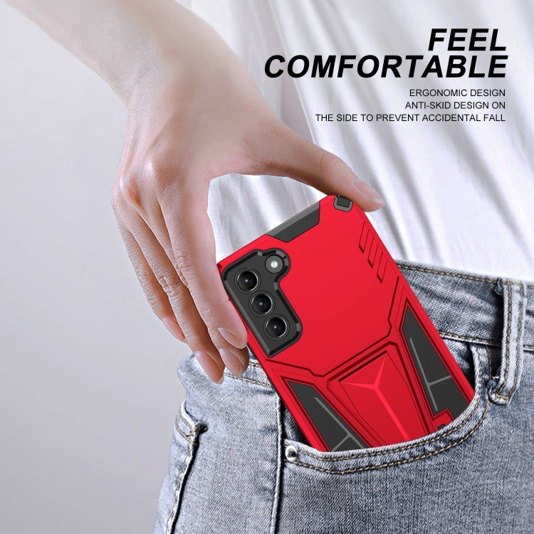 For Samsung Galaxy S21+ 5G Super V Armor PC + TPU Shockproof Case with Invisible Holder