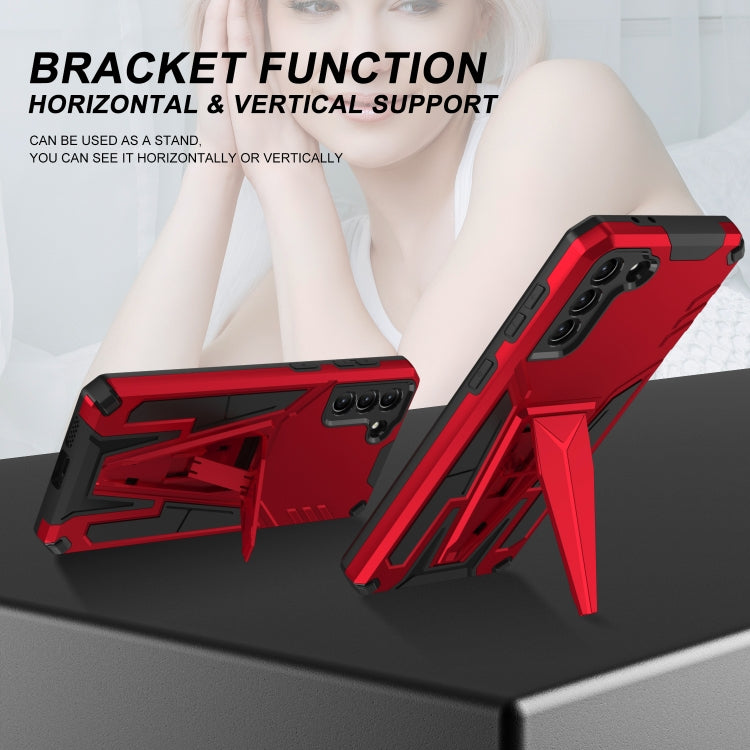 For Samsung Galaxy S21+ 5G Super V Armor PC + TPU Shockproof Case with Invisible Holder