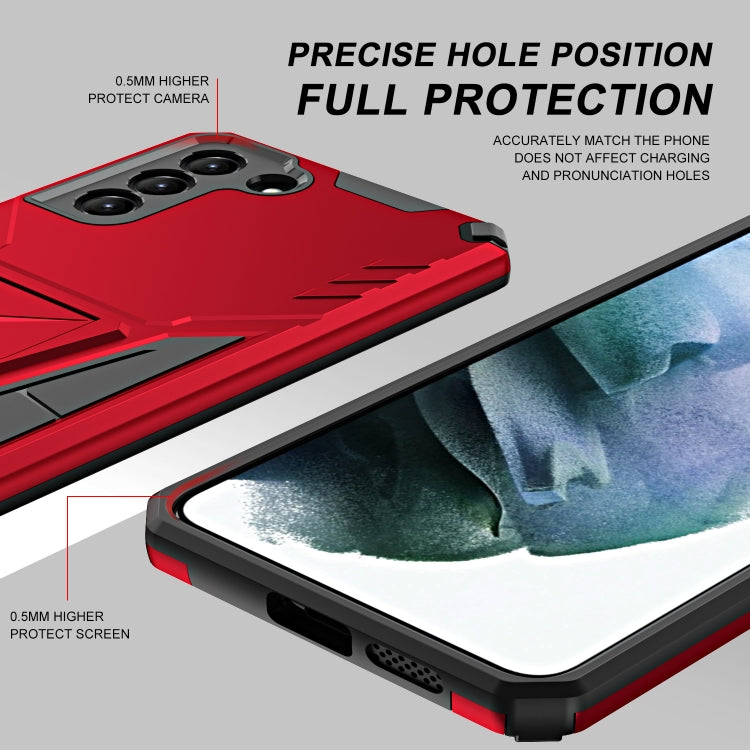 For Samsung Galaxy S21+ 5G Super V Armor PC + TPU Shockproof Case with Invisible Holder