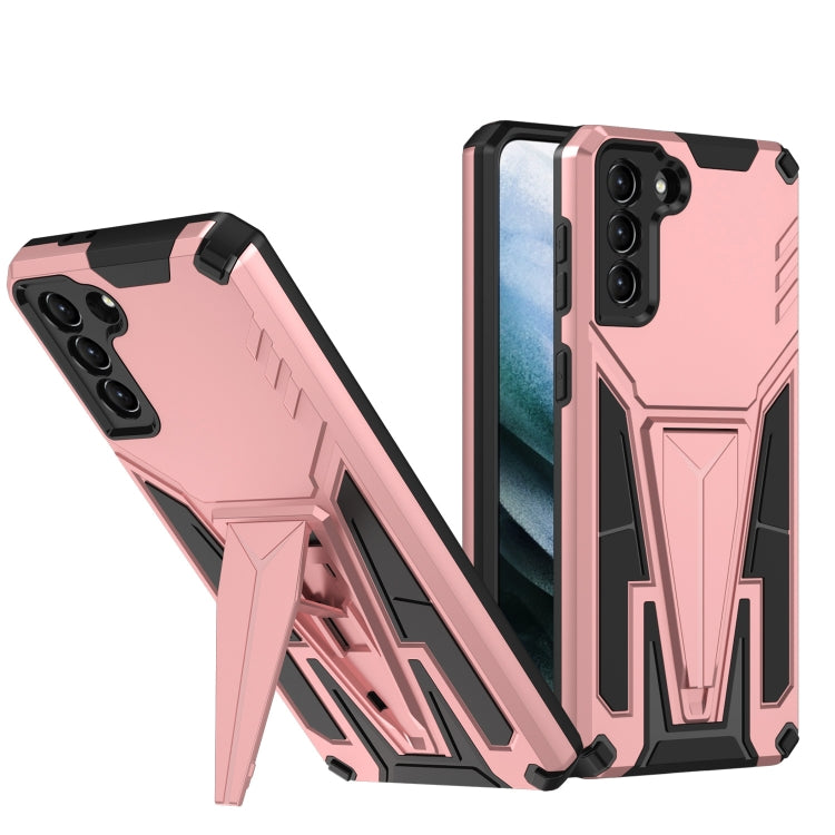 For Samsung Galaxy S21+ 5G Super V Armor PC + TPU Shockproof Case with Invisible Holder