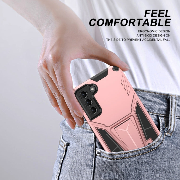 For Samsung Galaxy S21+ 5G Super V Armor PC + TPU Shockproof Case with Invisible Holder
