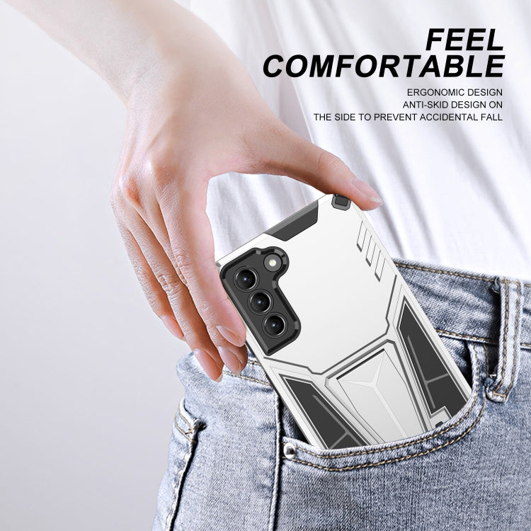 For Samsung Galaxy S21+ 5G Super V Armor PC + TPU Shockproof Case with Invisible Holder