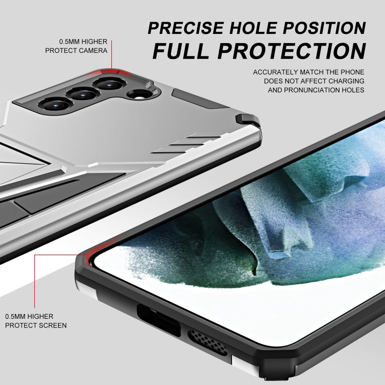 For Samsung Galaxy S21+ 5G Super V Armor PC + TPU Shockproof Case with Invisible Holder