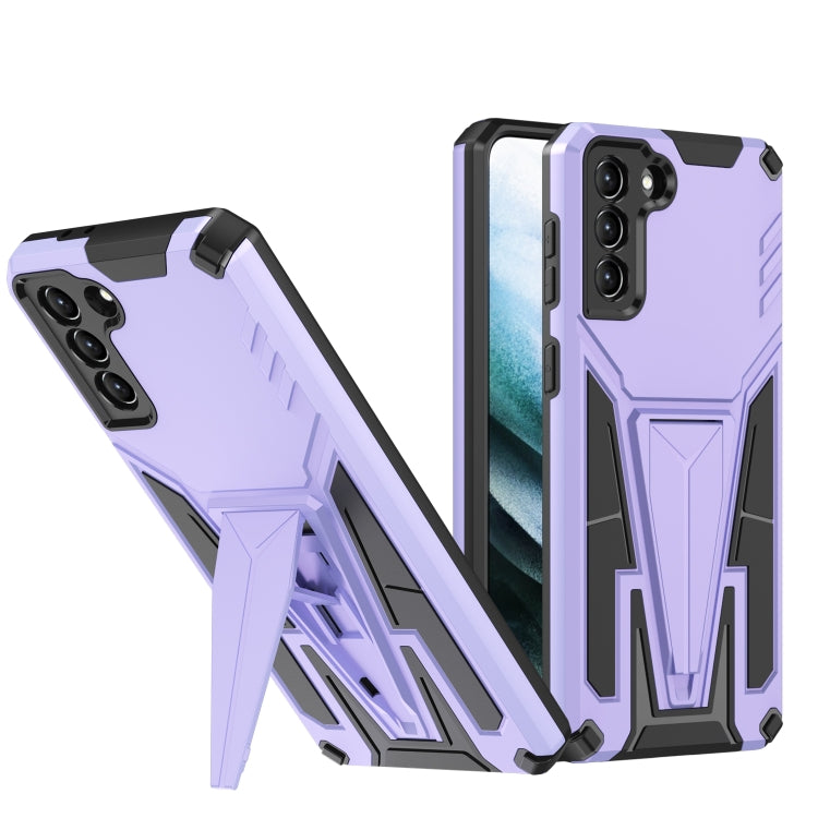 For Samsung Galaxy S21+ 5G Super V Armor PC + TPU Shockproof Case with Invisible Holder