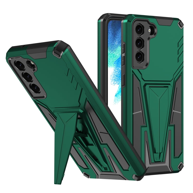 For Samsung Galaxy S21 FE Super V Armor PC + TPU Shockproof Case with Invisible Holder