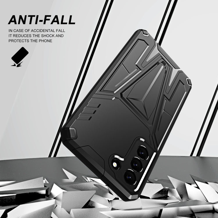For Samsung Galaxy S21 FE Super V Armor PC + TPU Shockproof Case with Invisible Holder