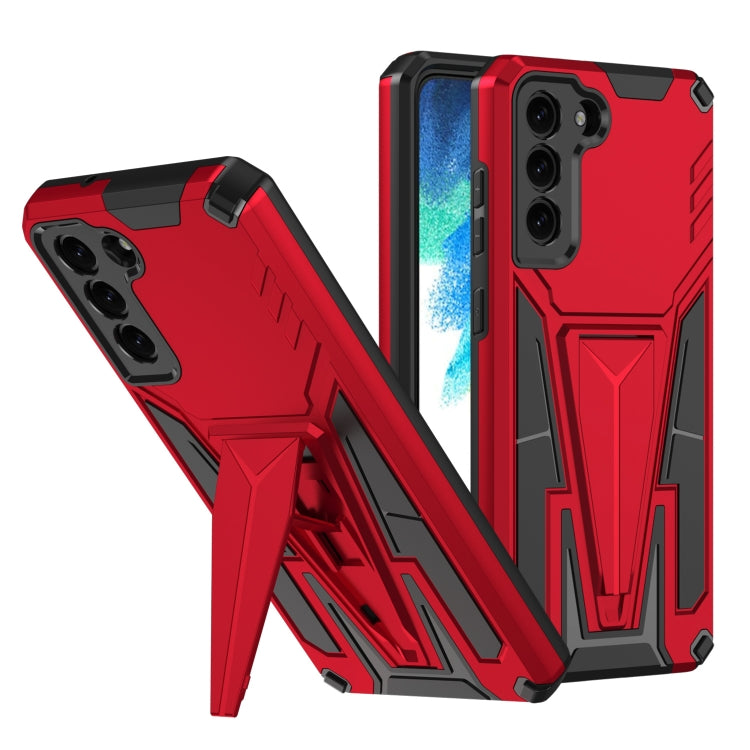 For Samsung Galaxy S21 FE Super V Armor PC + TPU Shockproof Case with Invisible Holder