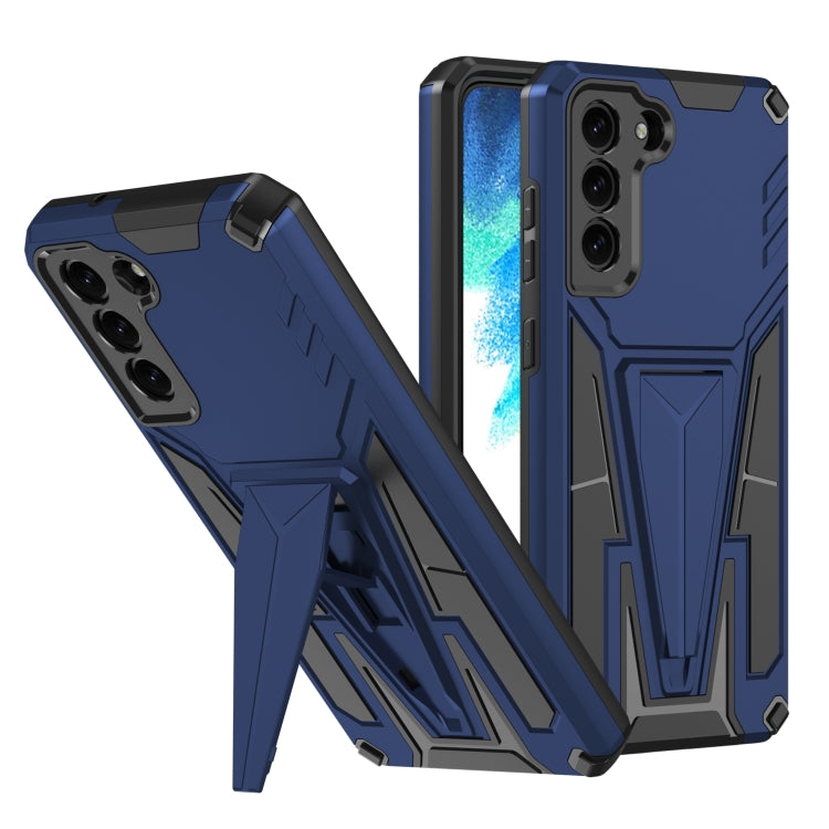 For Samsung Galaxy S21 FE Super V Armor PC + TPU Shockproof Case with Invisible Holder
