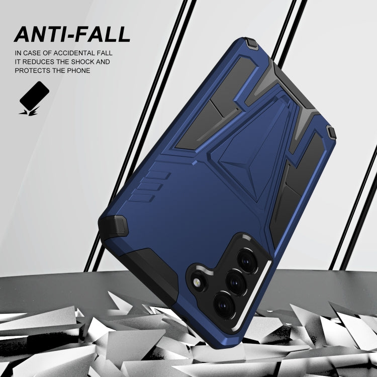 For Samsung Galaxy S21 FE Super V Armor PC + TPU Shockproof Case with Invisible Holder