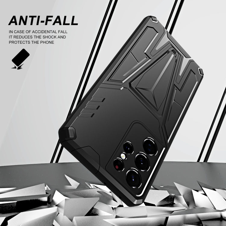 For Samsung Galaxy S21 Ultra 5G Super V Armor PC + TPU Shockproof Case with Invisible Holder