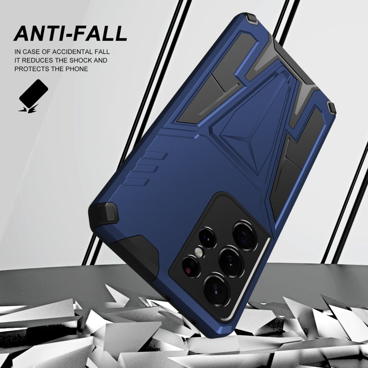 For Samsung Galaxy S21 Ultra 5G Super V Armor PC + TPU Shockproof Case with Invisible Holder