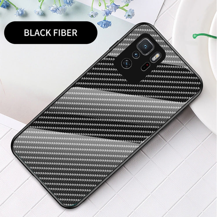 For Xiaomi Poco X3 GT /  Redmi Note 10 Pro 5G Gradient Carbon Fiber Texture TPU Border Tempered Glass Case