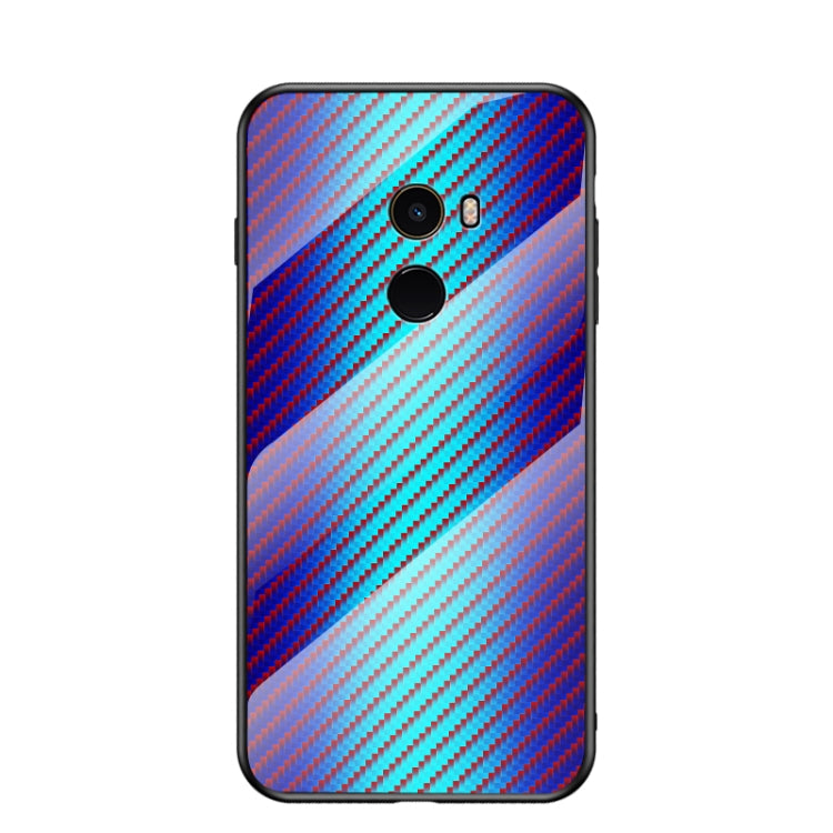For Xiaomi Mi Mix Gradient Carbon Fiber Texture TPU Border Tempered Glass Case