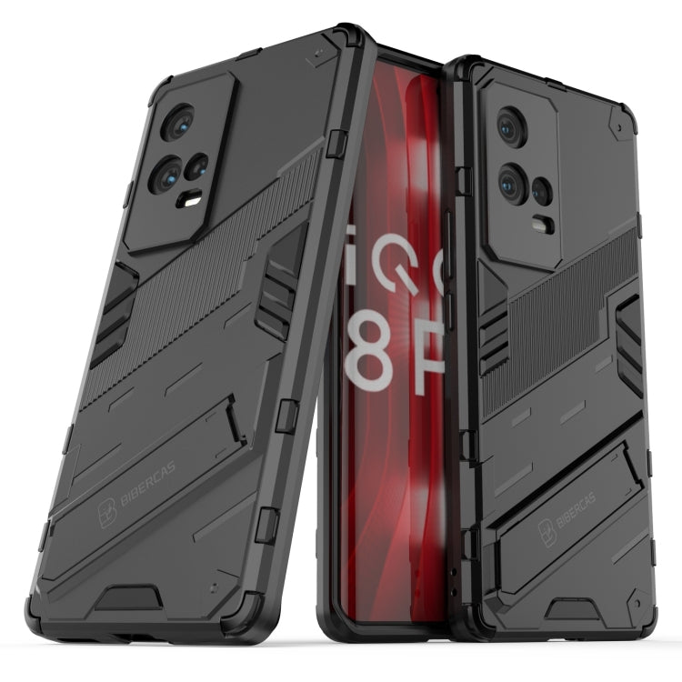 For vivo iQOO 8 Pro Punk Armor 2 in 1 PC + TPU Shockproof Case with Invisible Holder