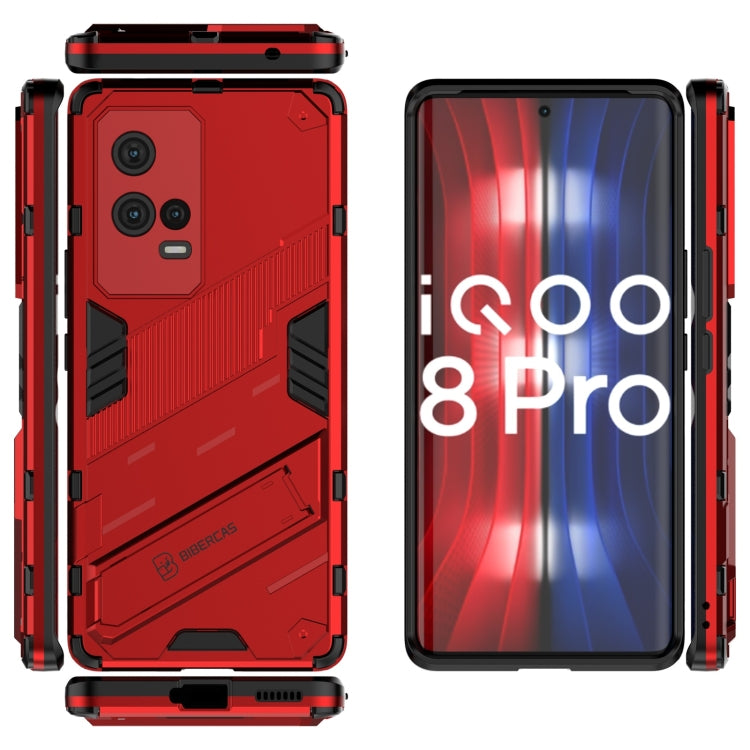 For vivo iQOO 8 Pro Punk Armor 2 in 1 PC + TPU Shockproof Case with Invisible Holder