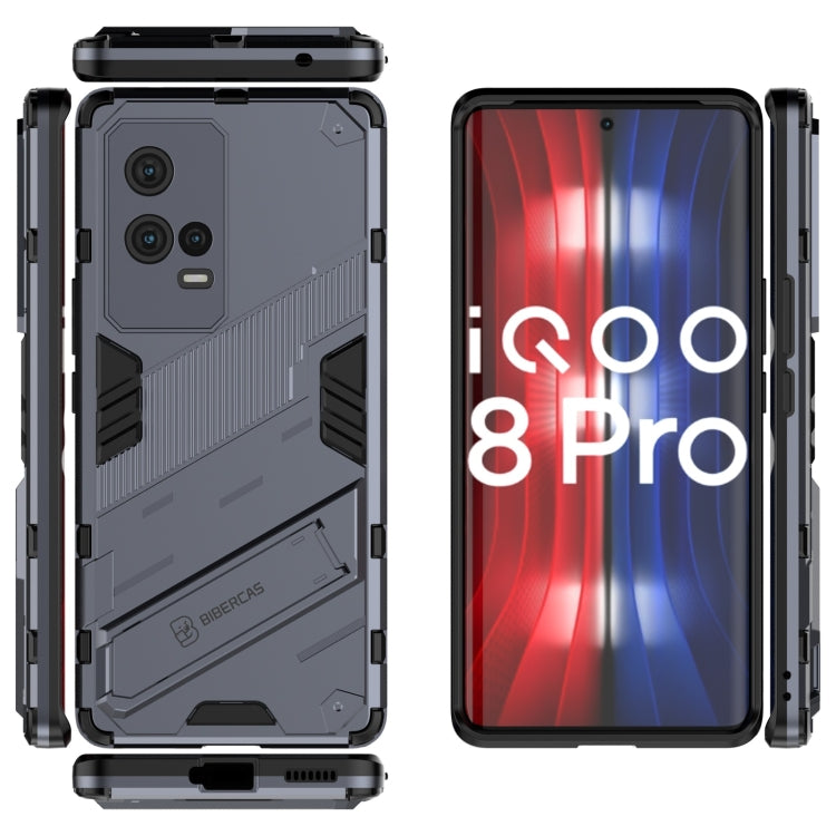 For vivo iQOO 8 Pro Punk Armor 2 in 1 PC + TPU Shockproof Case with Invisible Holder