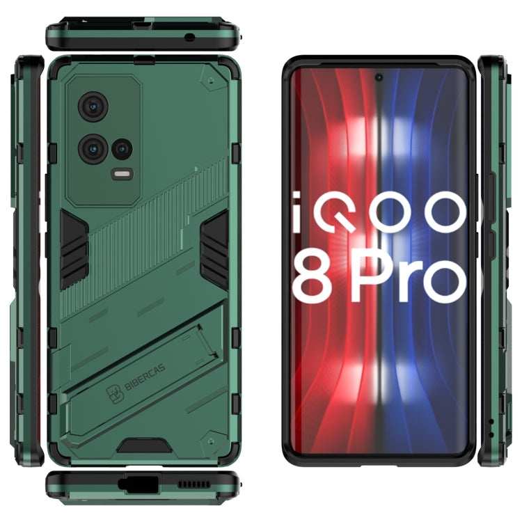 For vivo iQOO 8 Pro Punk Armor 2 in 1 PC + TPU Shockproof Case with Invisible Holder